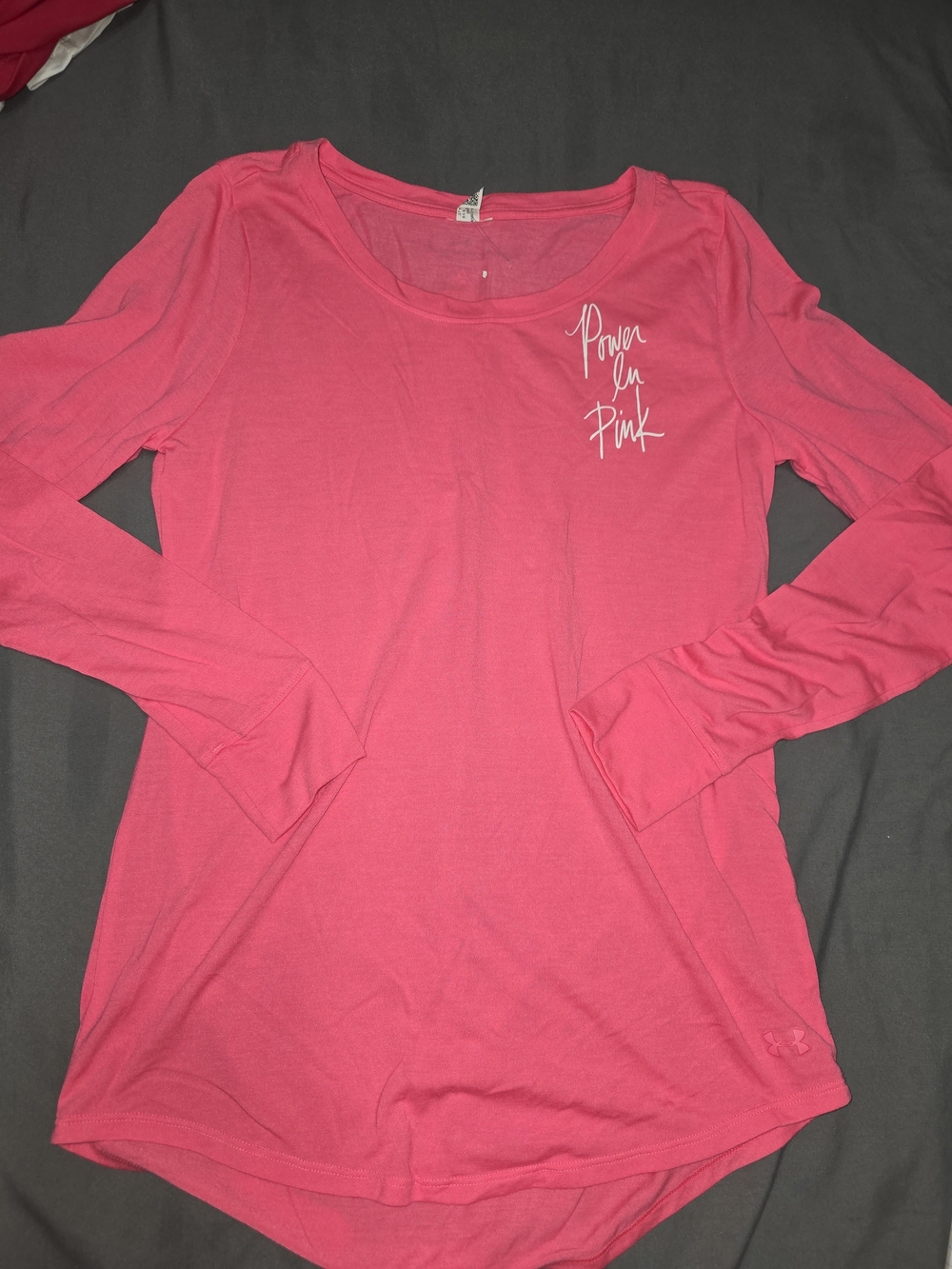Under Armour Girls' Power In Pink Long Sleeve Tee - Hot Pink